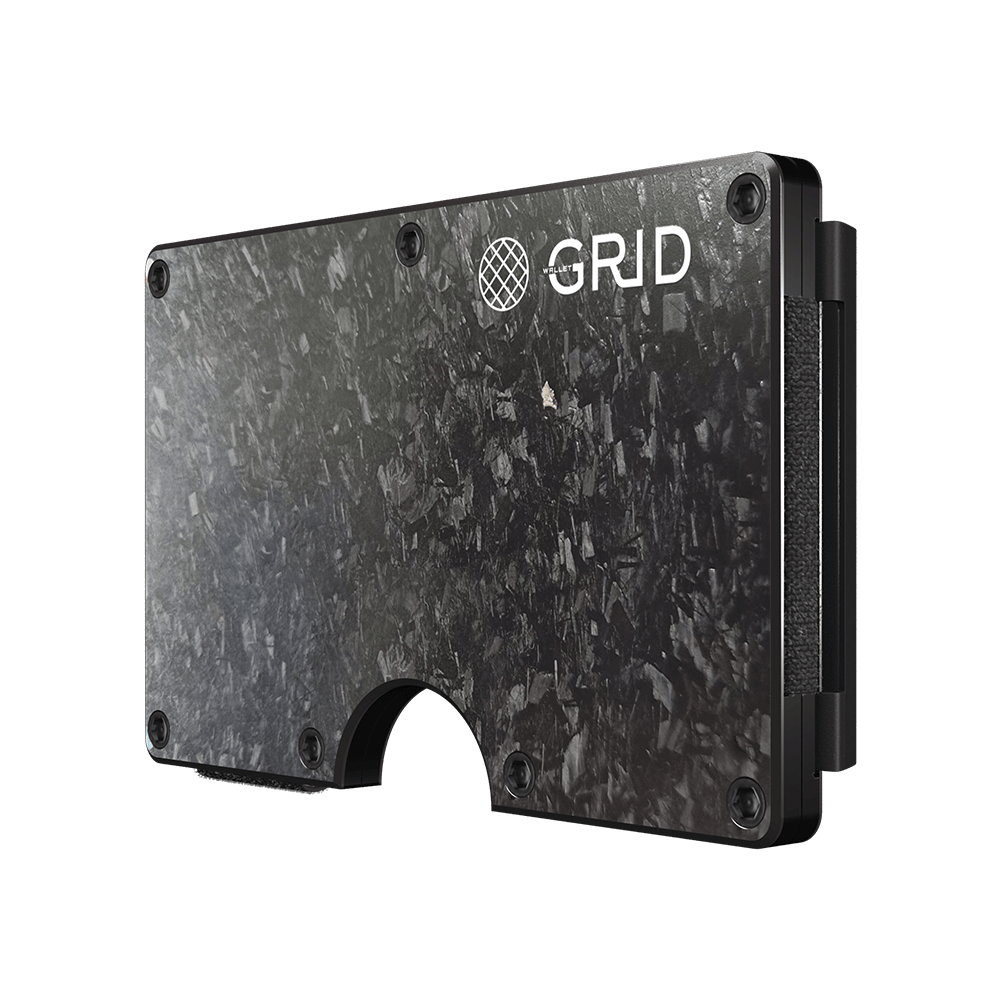 Ultra Slim Forged Carbon Wallet by GRID. RFID Protection