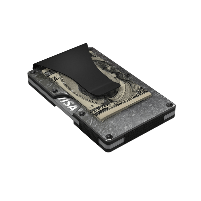 Forged Carbon Wallet, RFID Wallet Wirh Money Clip | Grid Wallets | Metal Cardholder, Slim Front Pocket Wallet
