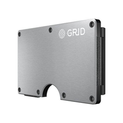 GRID Silver Aluminum metal wallet