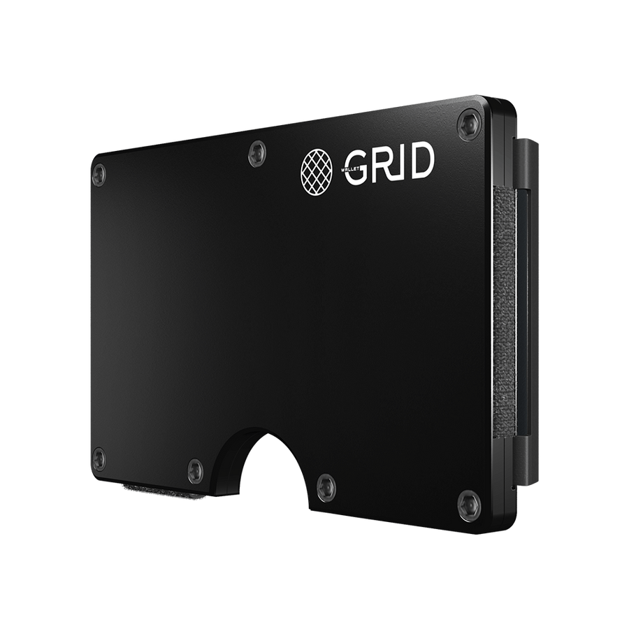 GRID Black Aluminum metal wallet