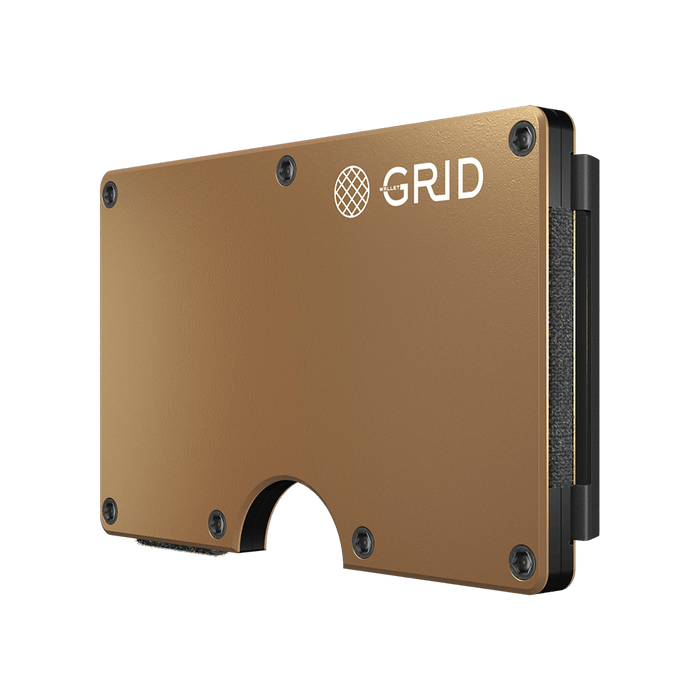 GRID Gold Aluminum metal wallet